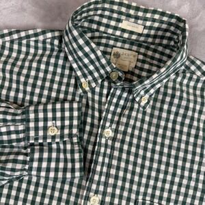 J.Crew Tailored Fit Washed Casual Gingham Button-Down Shirt Mens Small